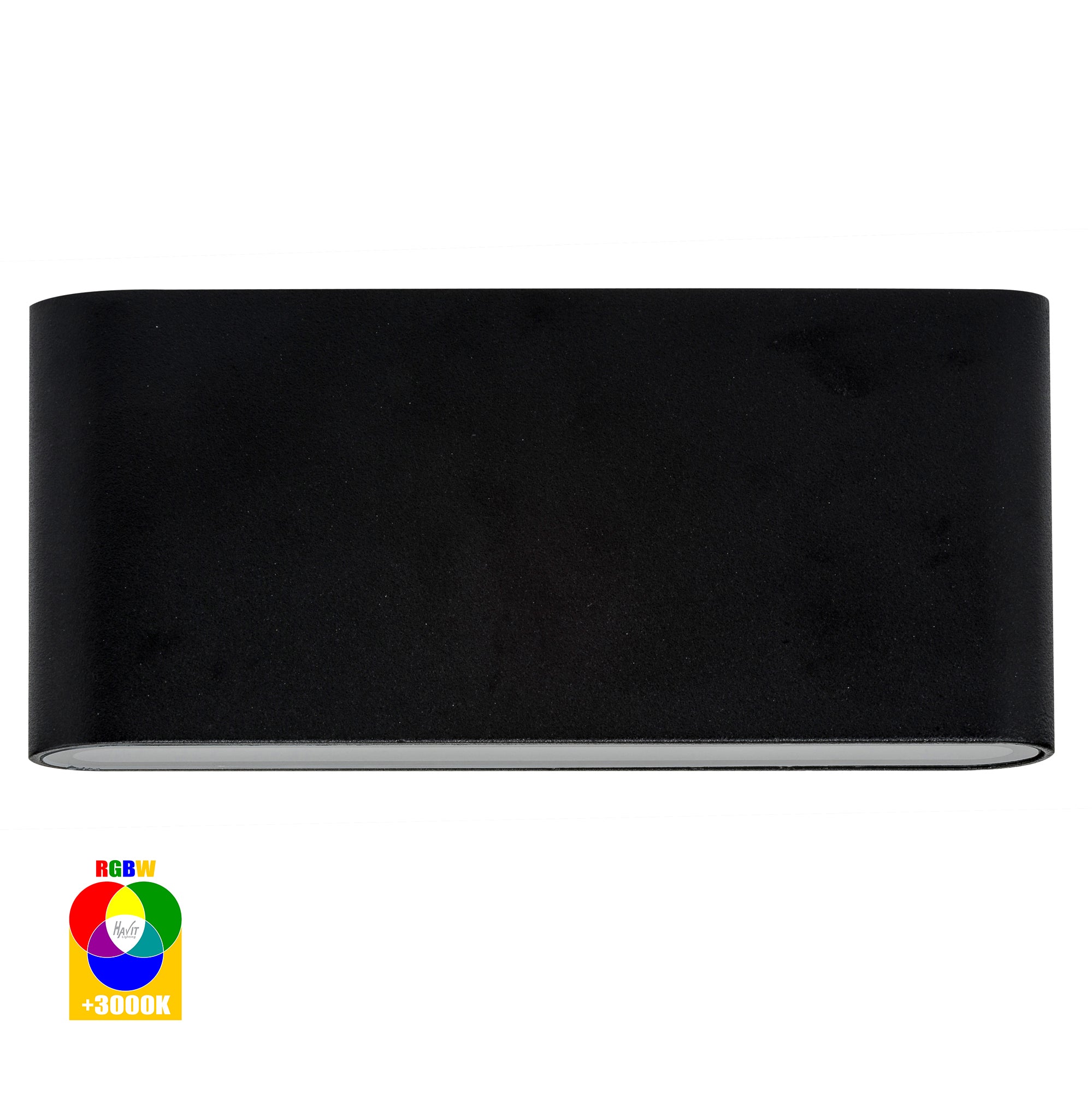 HV3643RGBW-BLK - Lisse Black Fixed Down RGBW LED Wall Light
