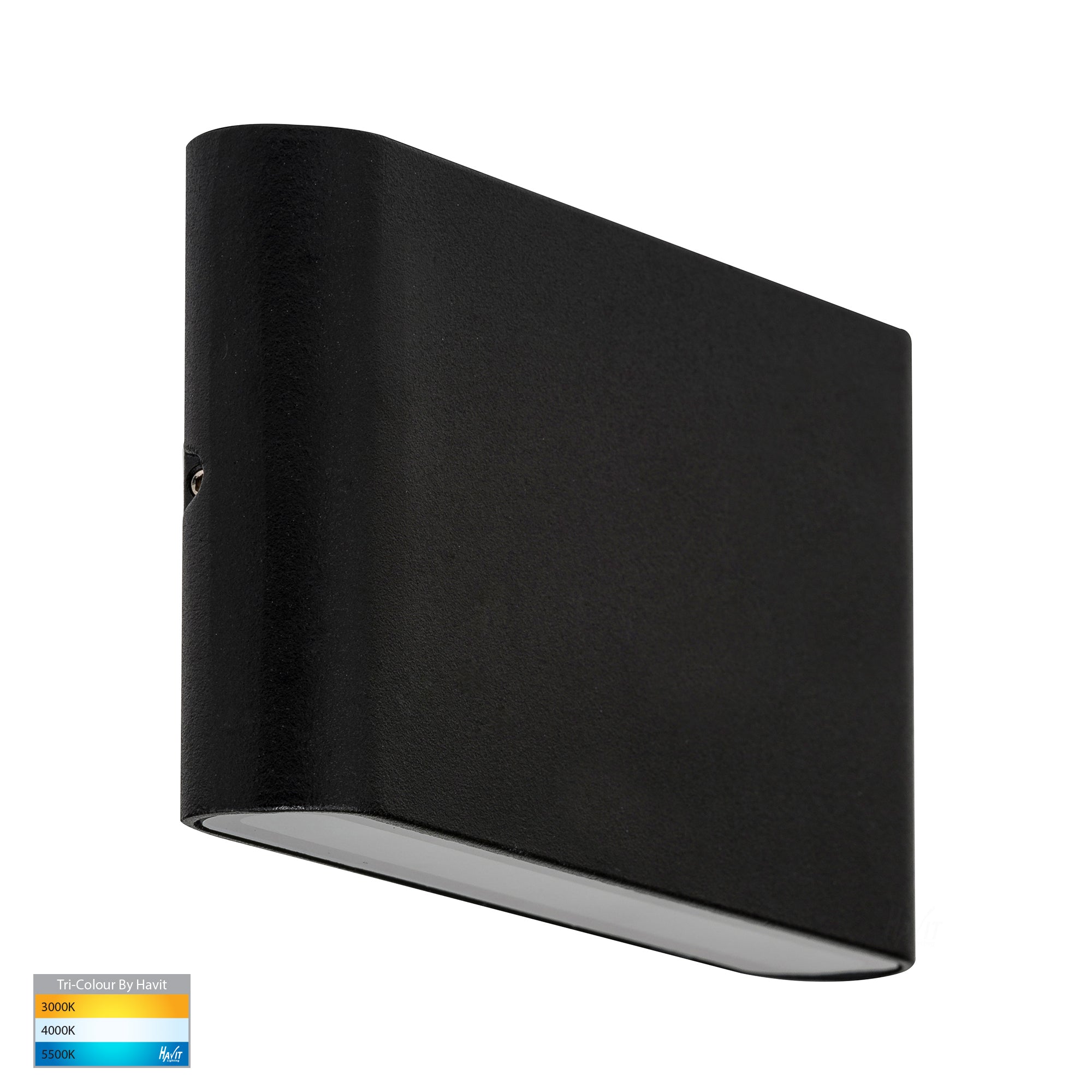 HV3644T-BLK - Lisse Black Up & Down TRI Colour LED Wall Light