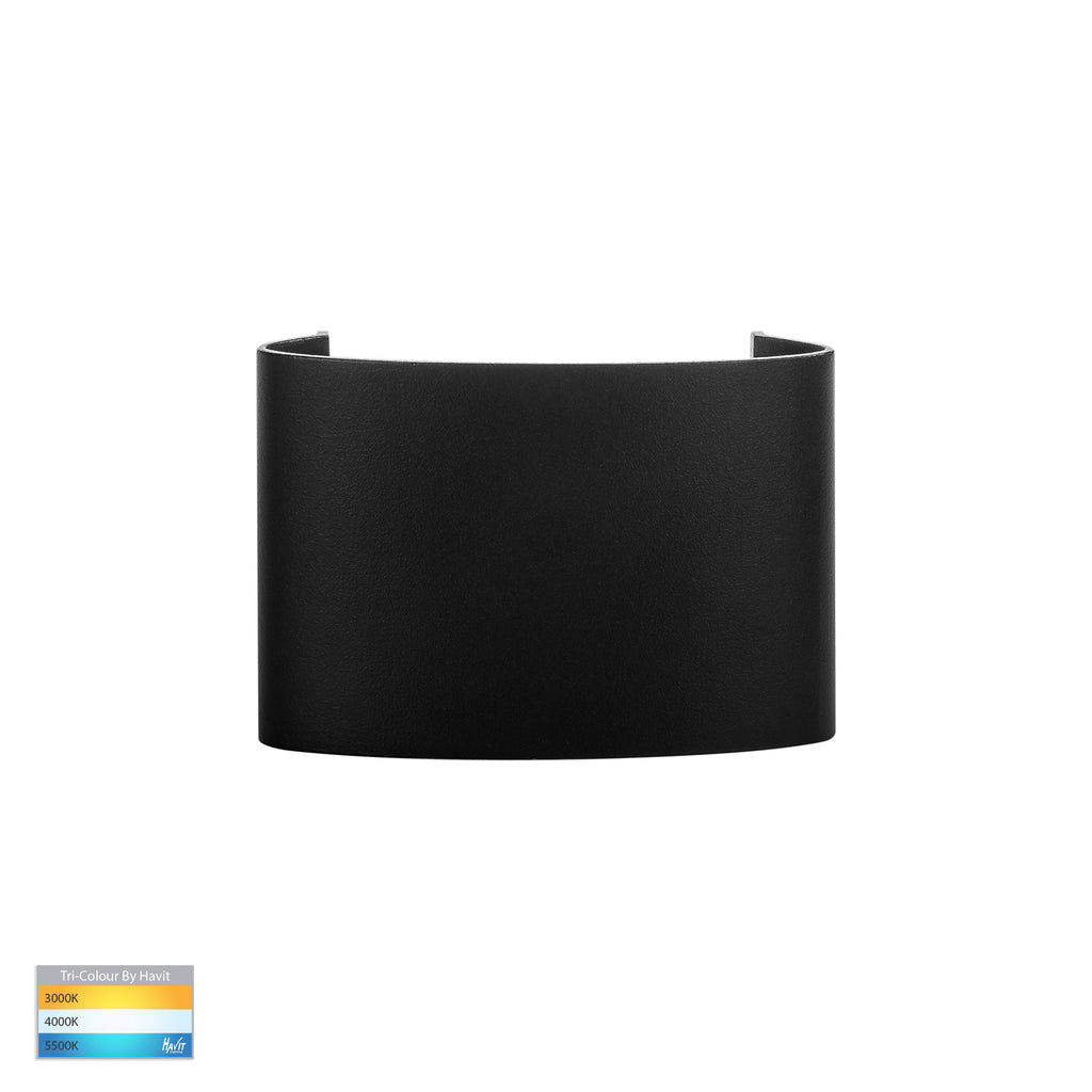 HV3695T-BLK-240V | HV3695T-BLK-12V - Maro Black Up & Down TRI Colour LED Wall Light