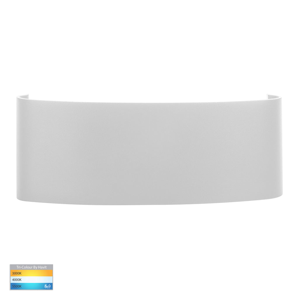 HV3697T-WHT-240V | HV3697T-WHT-12V - Maro White Up & Down TRI Colour LED Wall Light