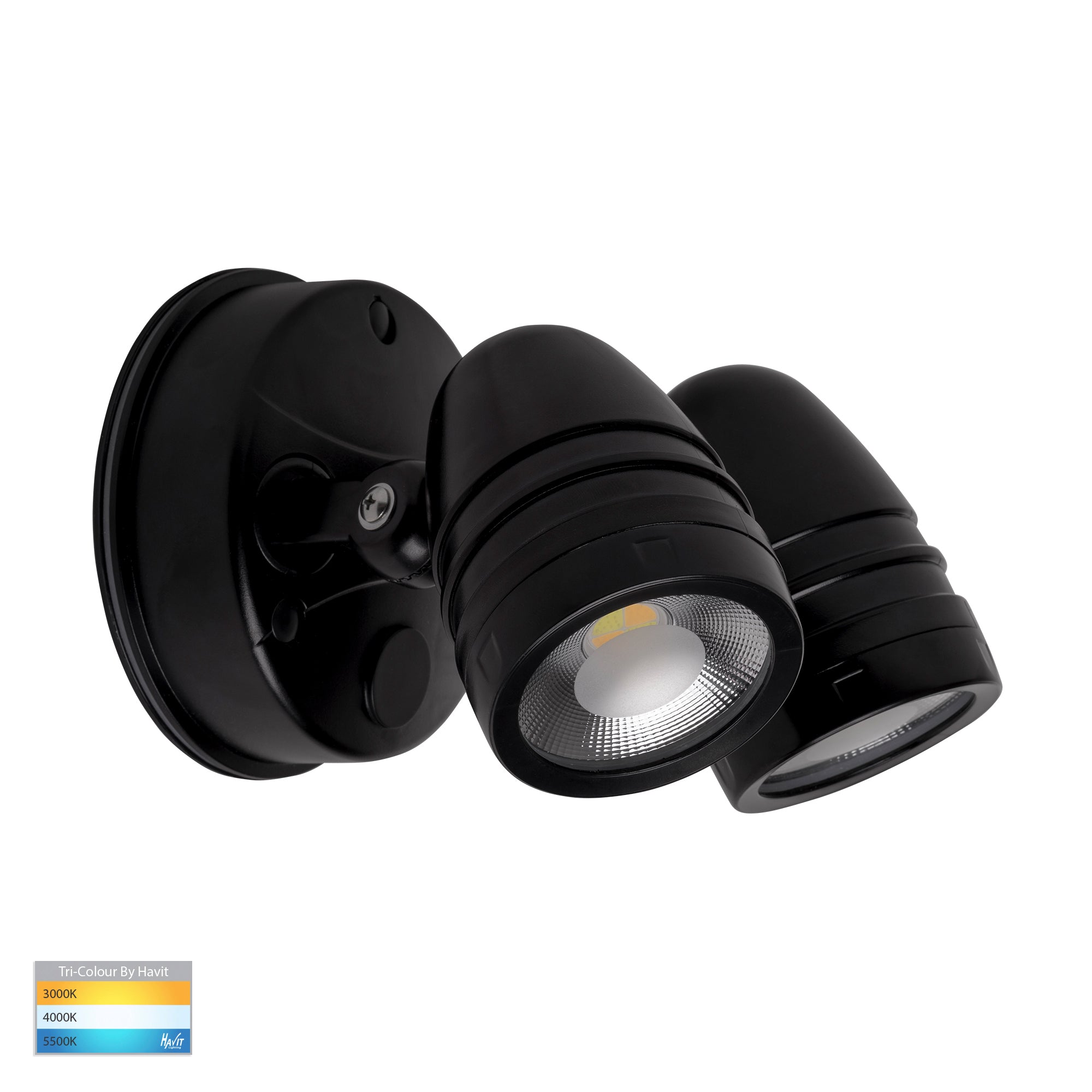 HV3793T-BLK - Focus Polycarbonate Black Double Adjustable Spot Light