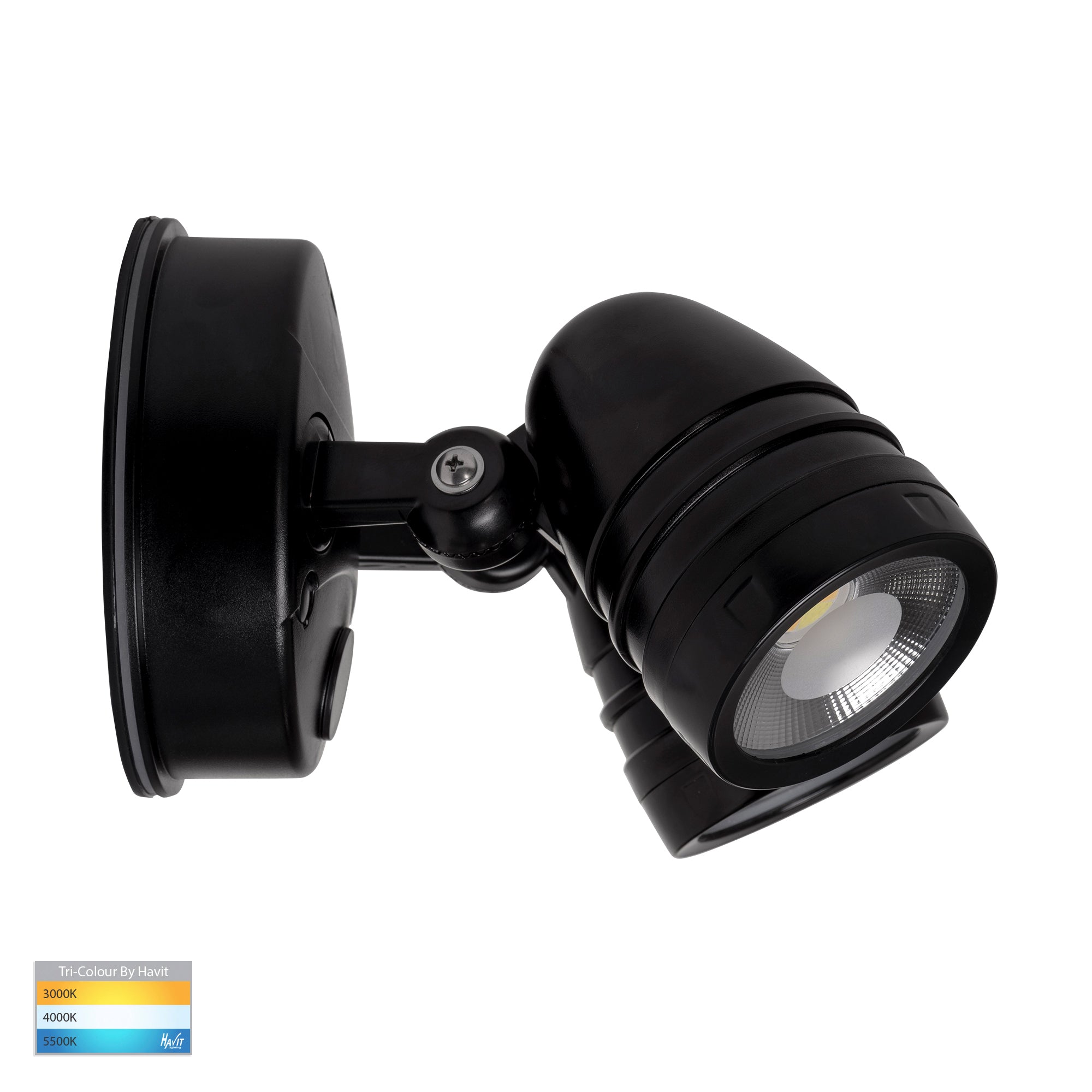 HV3793T-BLK - Focus Polycarbonate Black Double Adjustable Spot Light