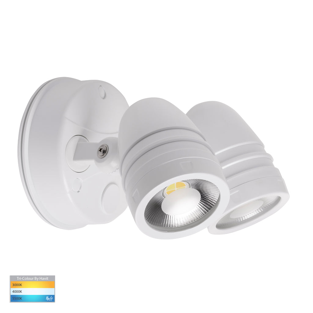 HV3793T-WHT - Focus Polycarbonate White Double Adjustable Spot Light