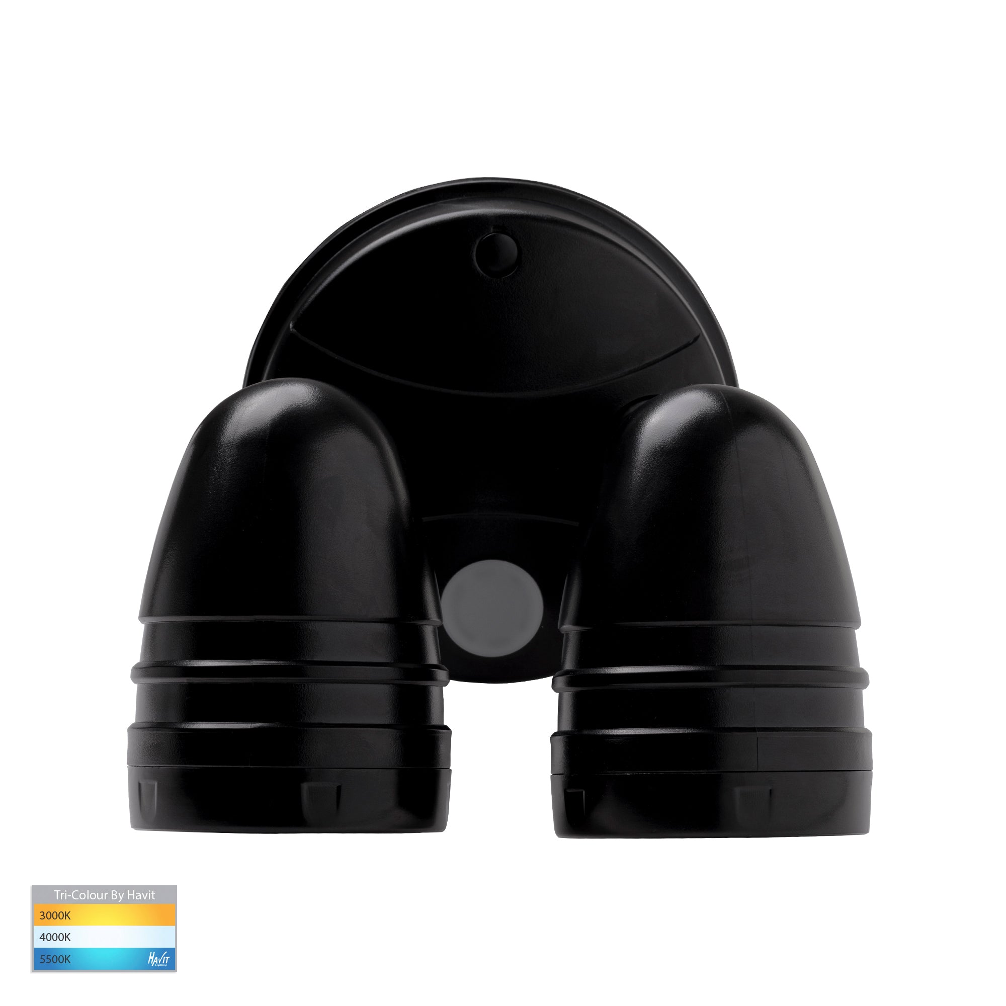 HV3794T-BLK - Focus Polycarbonate Black Double Adjustable Spot Light With Sensor