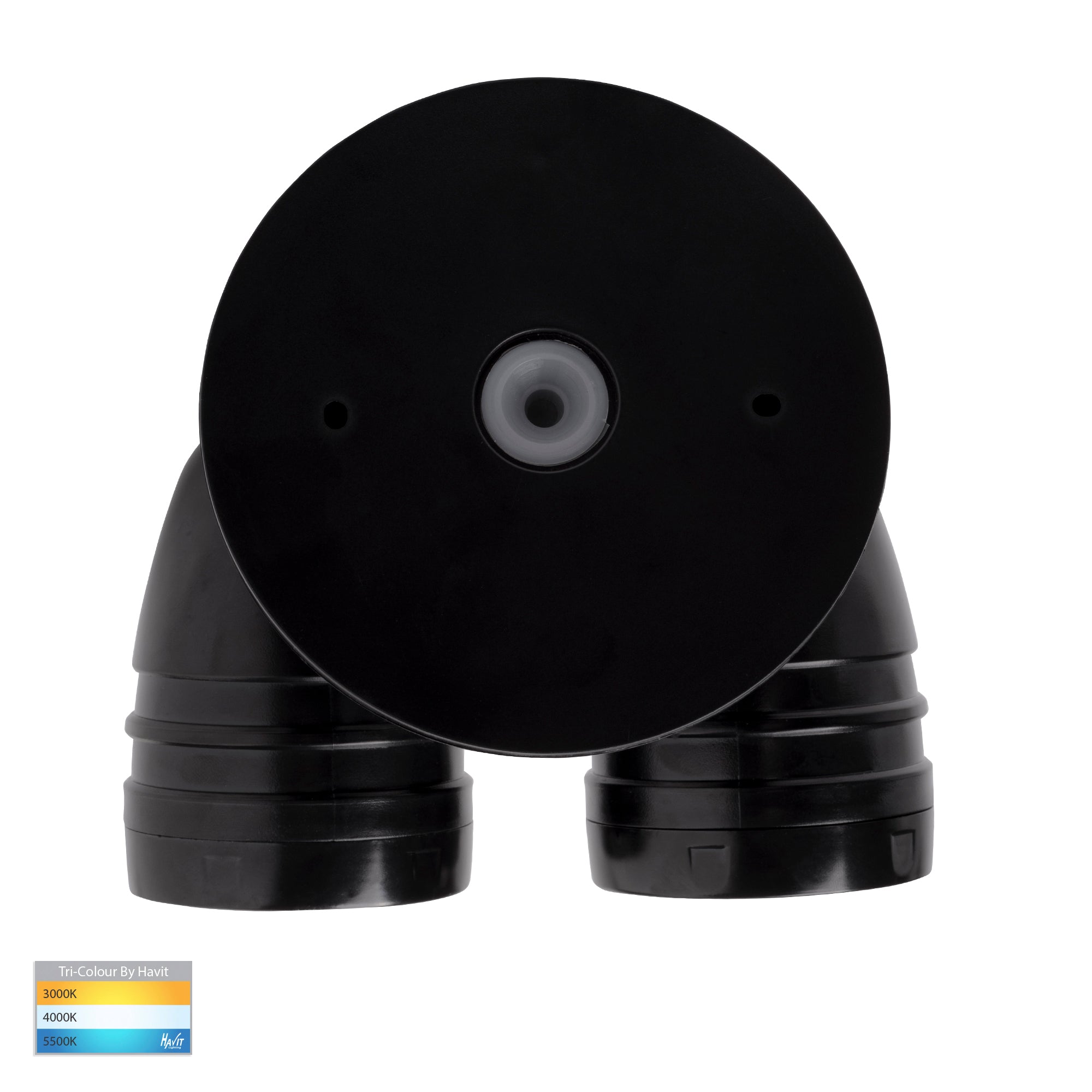 HV3794T-BLK - Focus Polycarbonate Black Double Adjustable Spot Light With Sensor