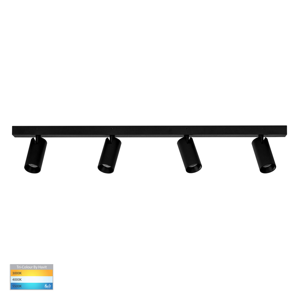 HV4002T-4-BLK - Revo Black 4 Light TRI Colour Bar Light