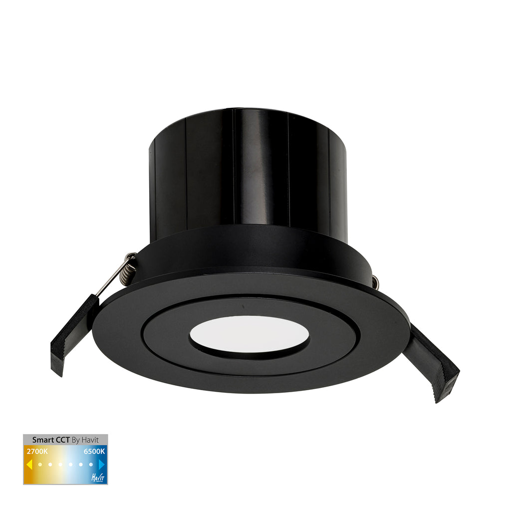 HV5512CCT-BLK - Prime Black Tilt CCT WIFI LED Downlight