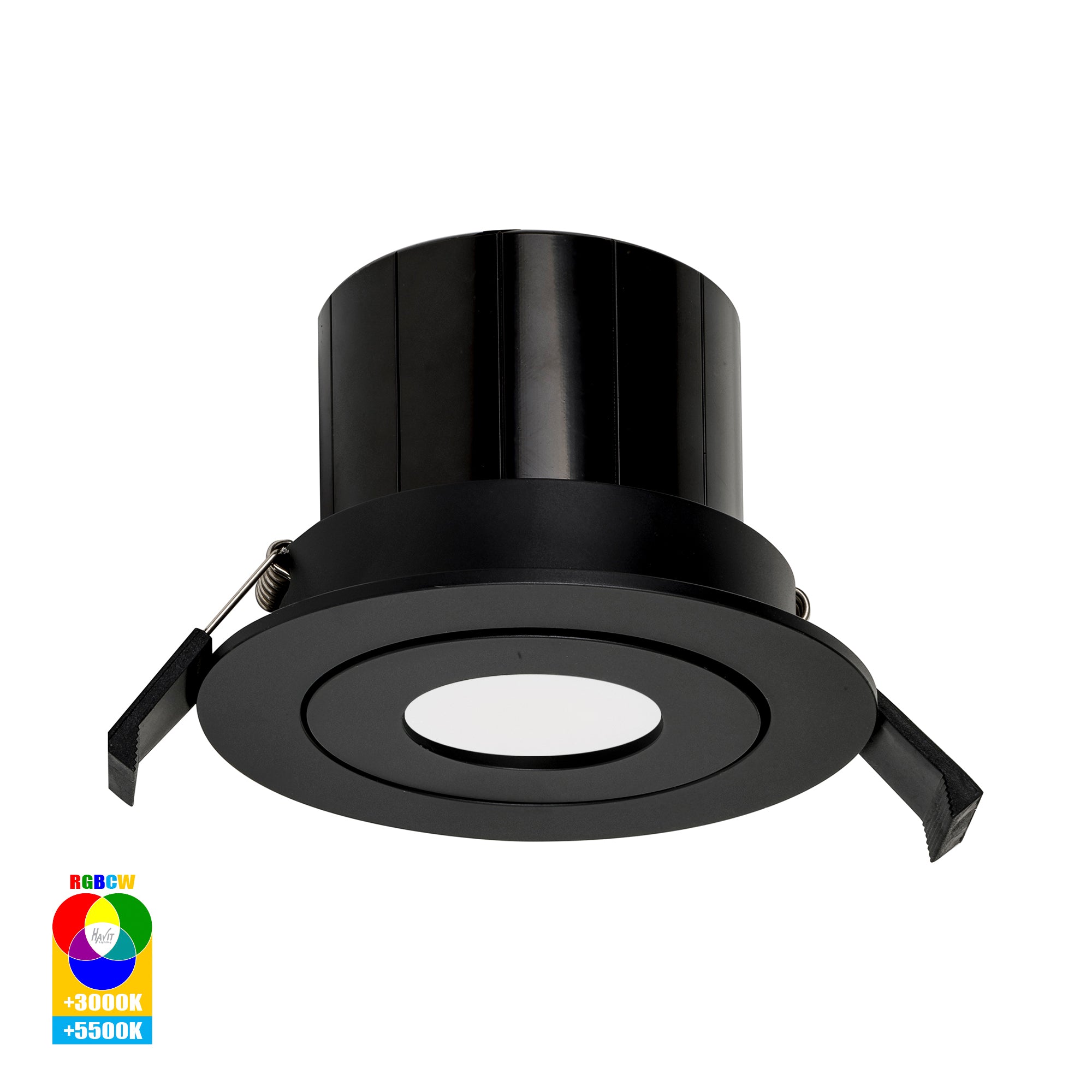 HV5512RGBCW-BLK - Prime Black Tilt RGBCW WIFI LED Downlight