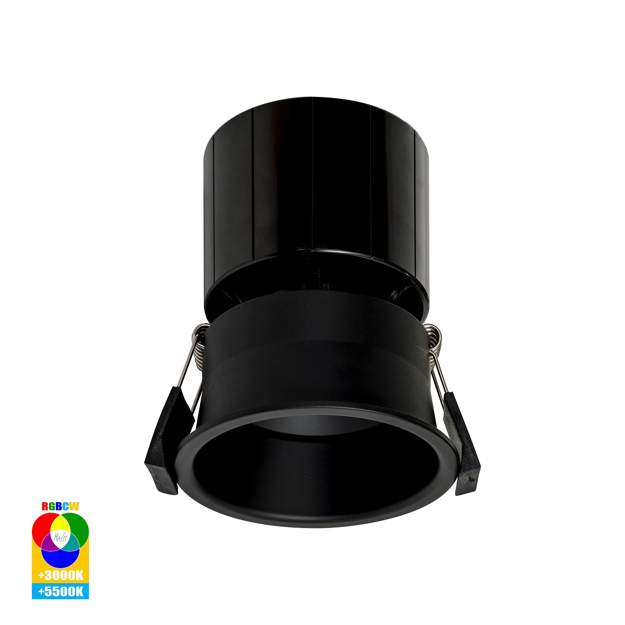 HV5513RGBCW-BLK - Prime Black Fixed Deep RGBCW WIFI LED Downlight