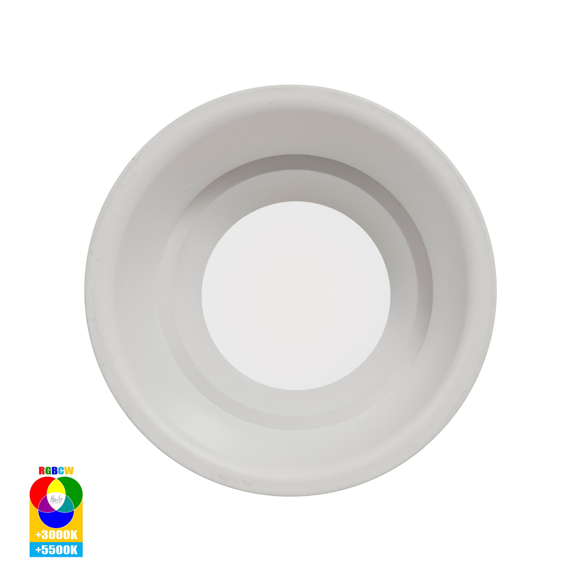 HV5513RGBCW-WHT - Prime White Fixed Deep RGBCW WIFI LED Downlight