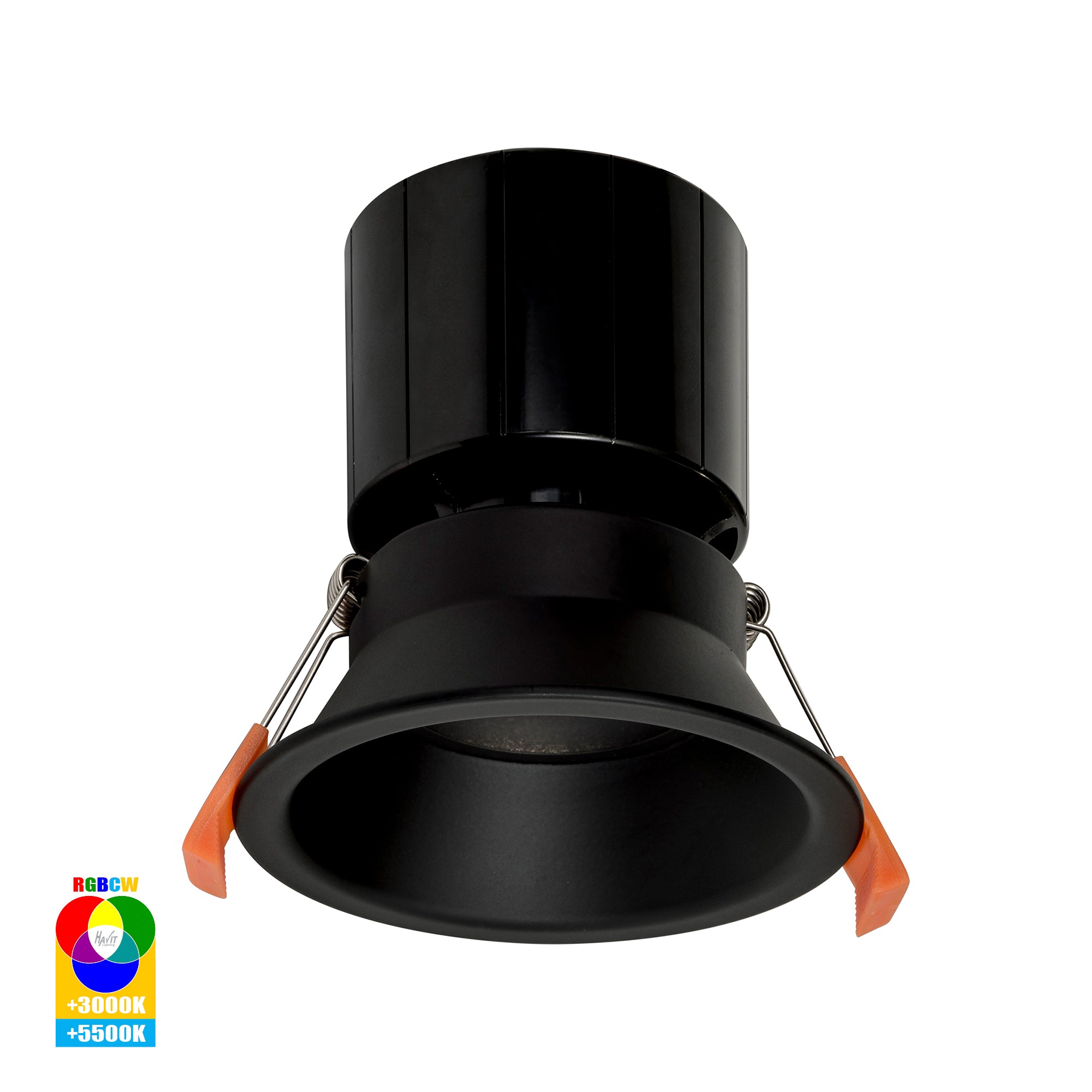 HV5514RGBCW-BLK - Prime Black Fixed Deep RGBCW WIFI LED Downlight