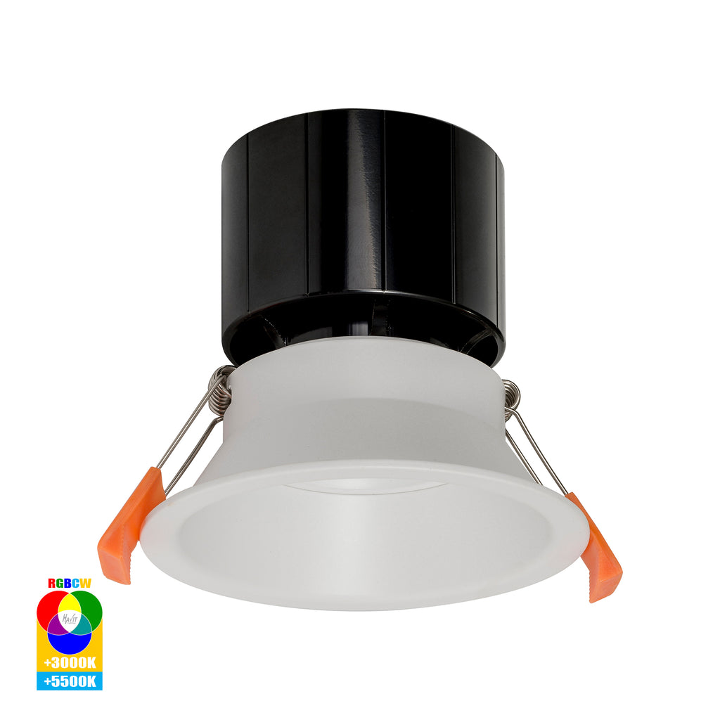 HV5514RGBCW-WHT - Prime White Fixed Deep RGBCW WIFI LED Downlight