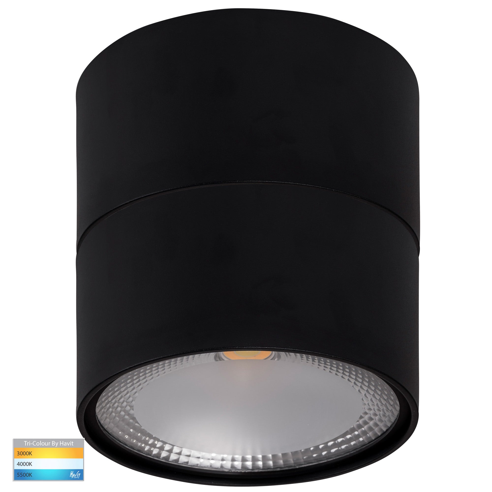 HV5805T-BLK-EXT | HV5805T-BLK-EXT-12V - Nella Black 18w Surface Mounted LED Downlight with Extension