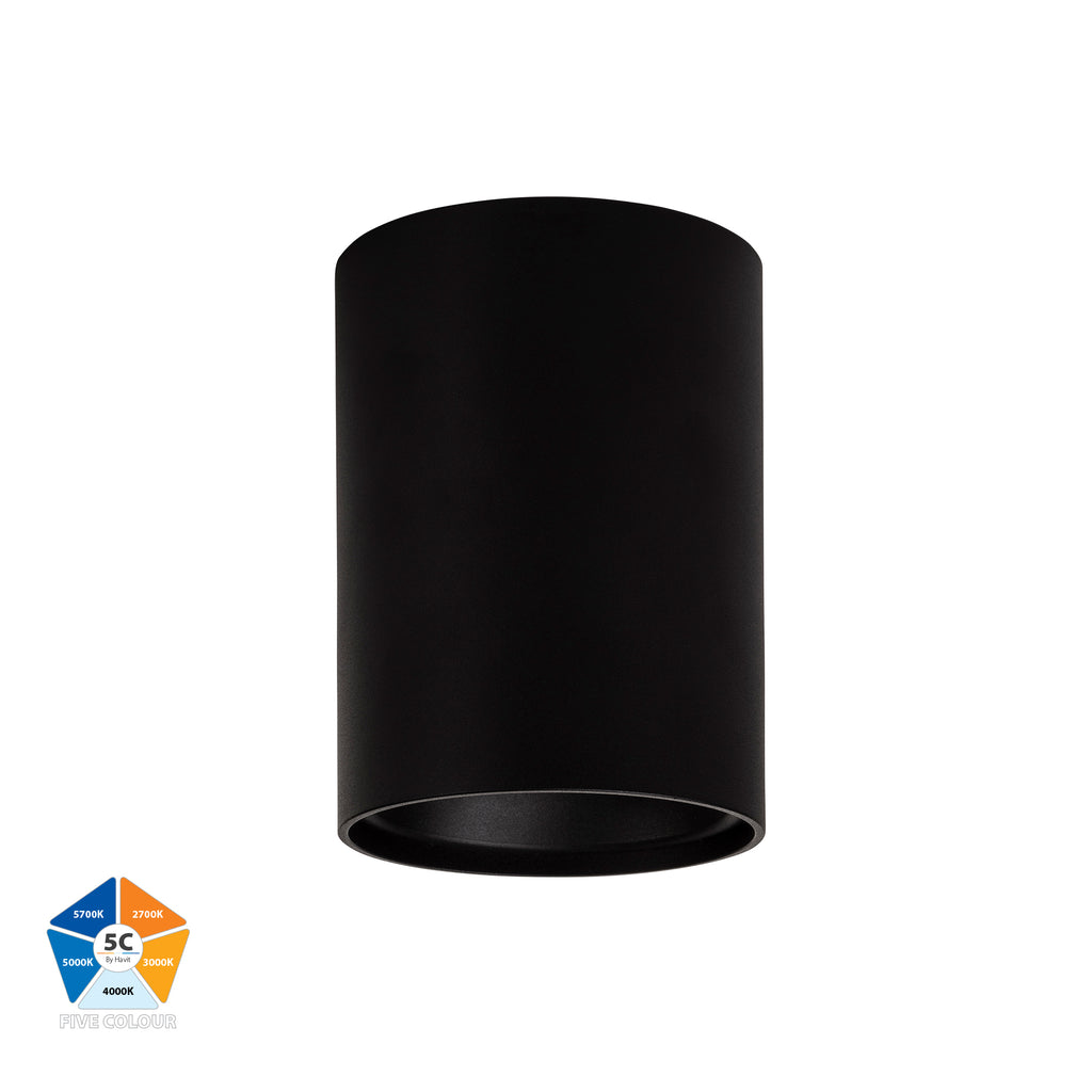 HV5842S-BLK | HV5842S-BLK-12V - Nella Black 12w Surface Mounted LED Downlight