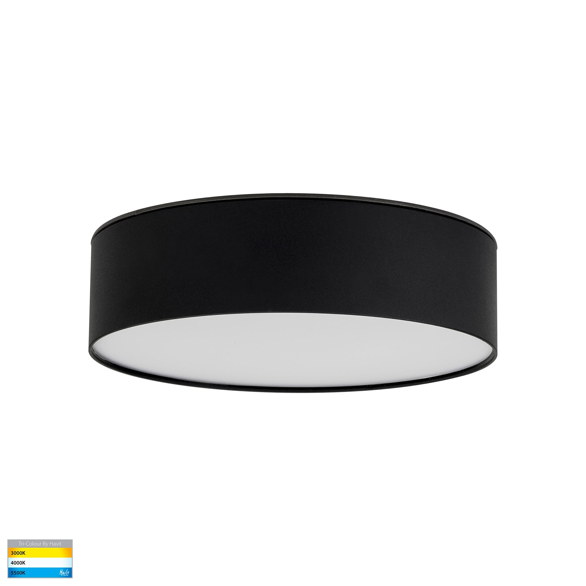 HV5892T-BLK - Nella Black 20w Ceiling Mounted LED Oyster