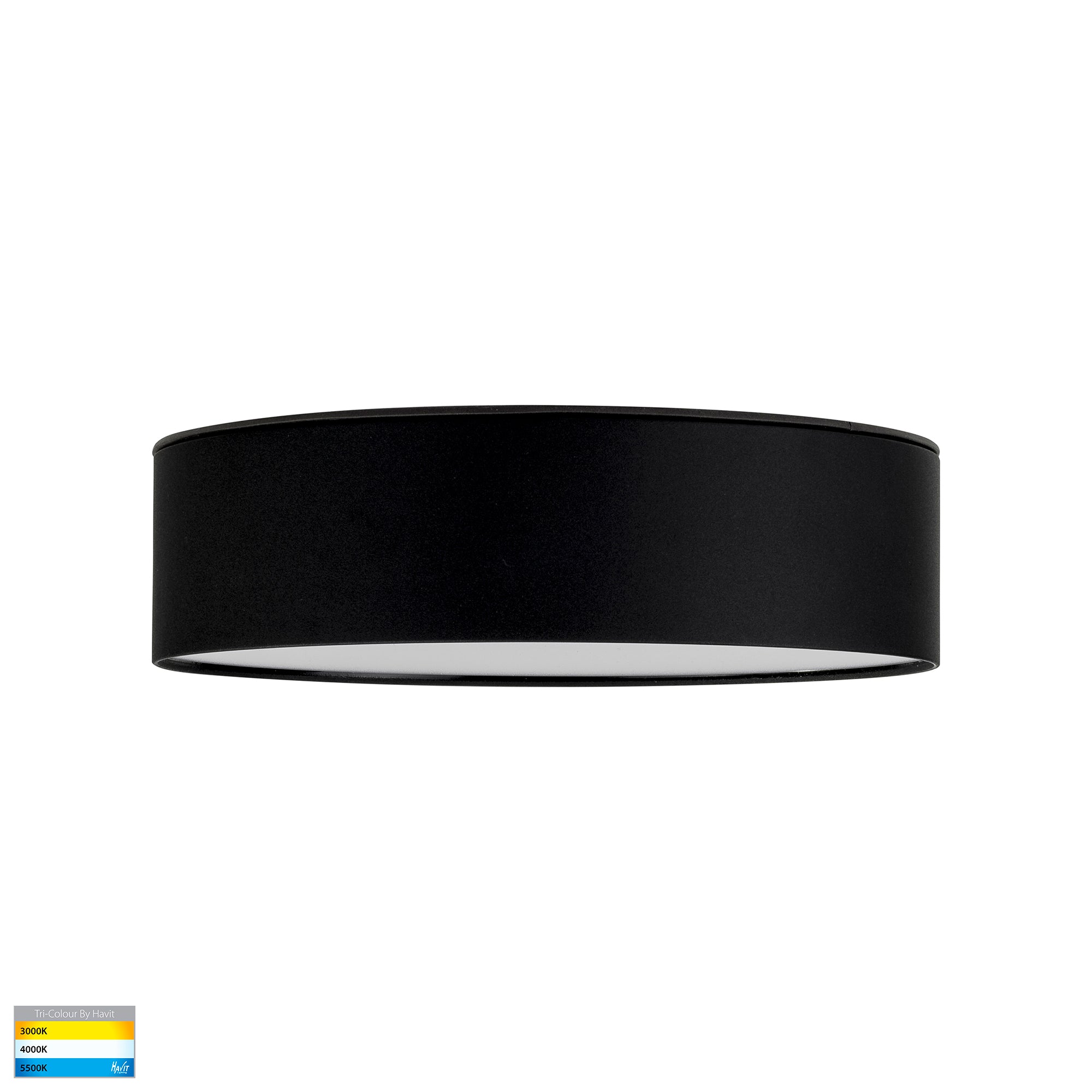 HV5892T-BLK - Nella Black 20w Ceiling Mounted LED Oyster