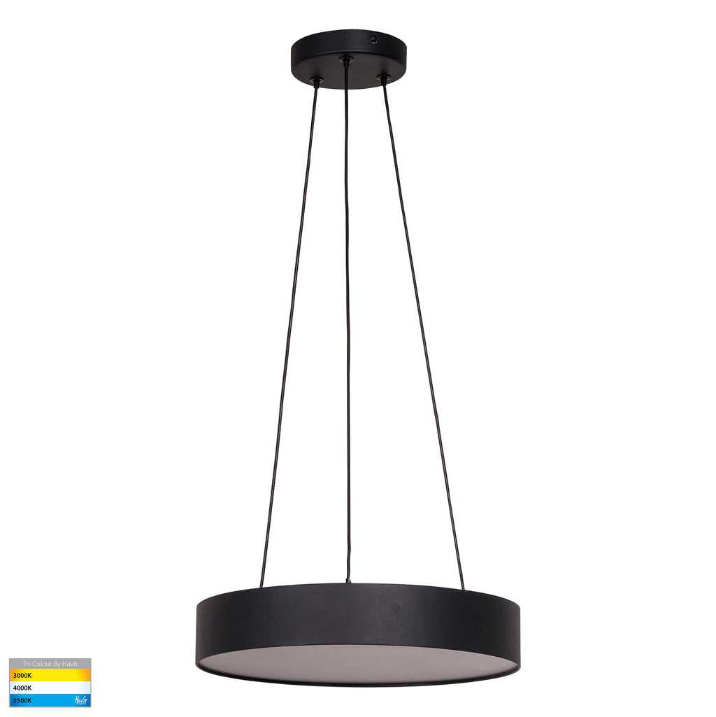 HV5893T-BLK-PDT - Nella 320mm Black 30w Round Pendant