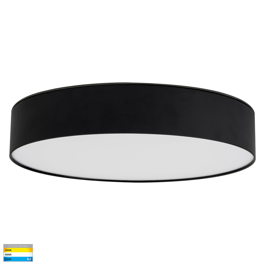 HV5893T-BLK - Nella Black 30w Ceiling Mounted LED Oyster