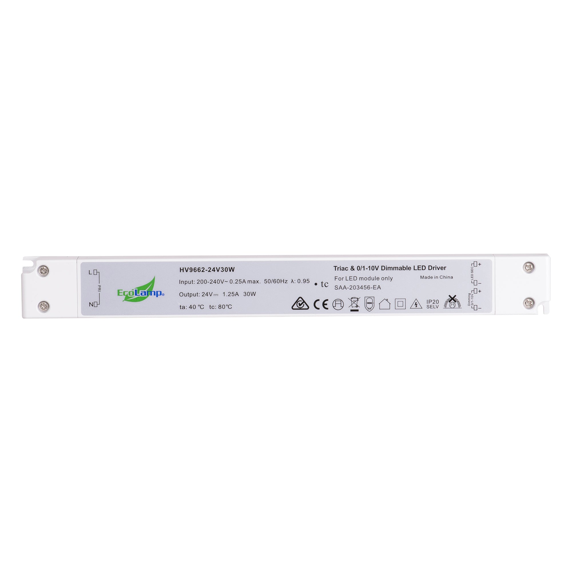 HV9662-30W IP20 Triac + 0-1/10v 2 in 1 Dimmable LED Driver
