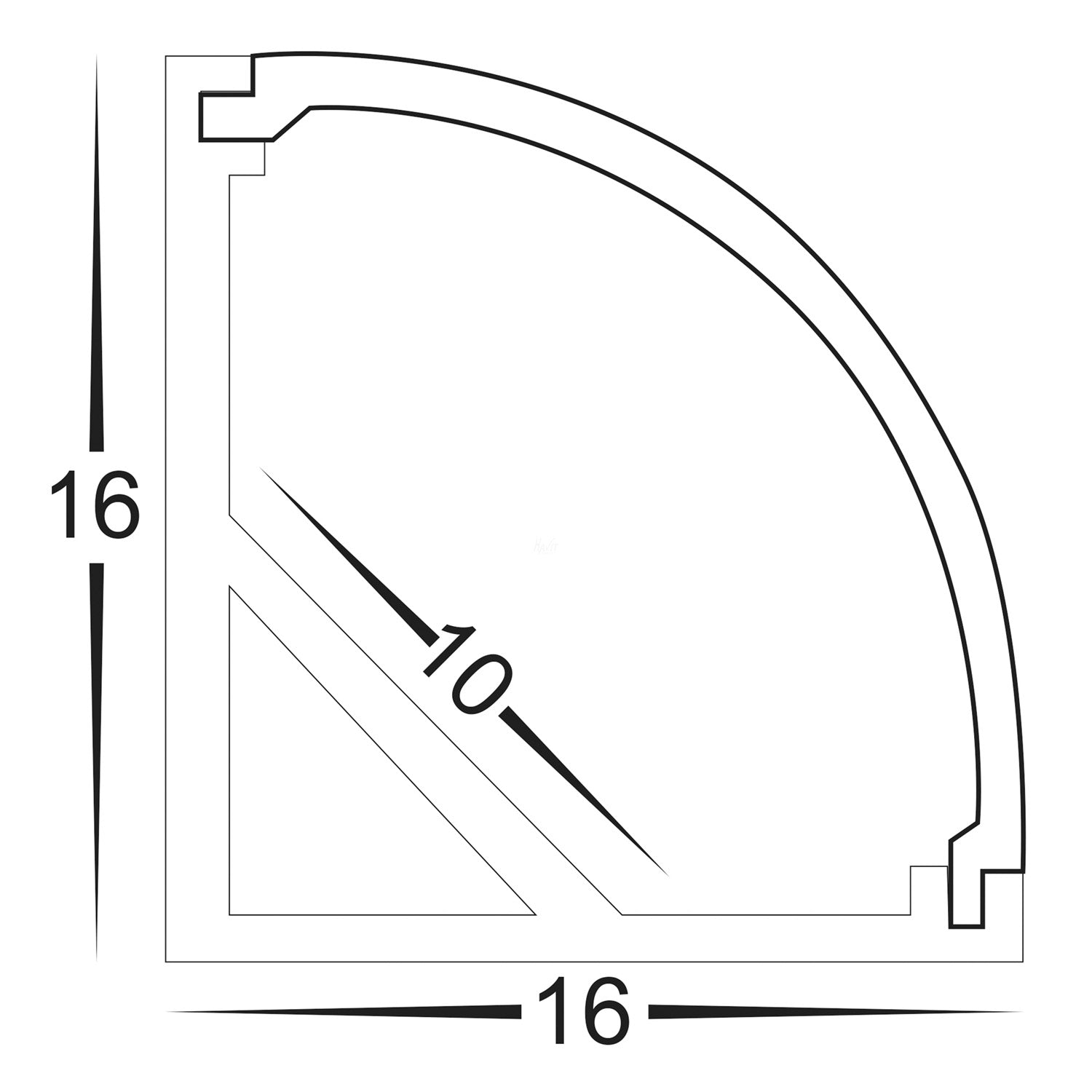 HV9691-1616 - Corner Aluminium Profile