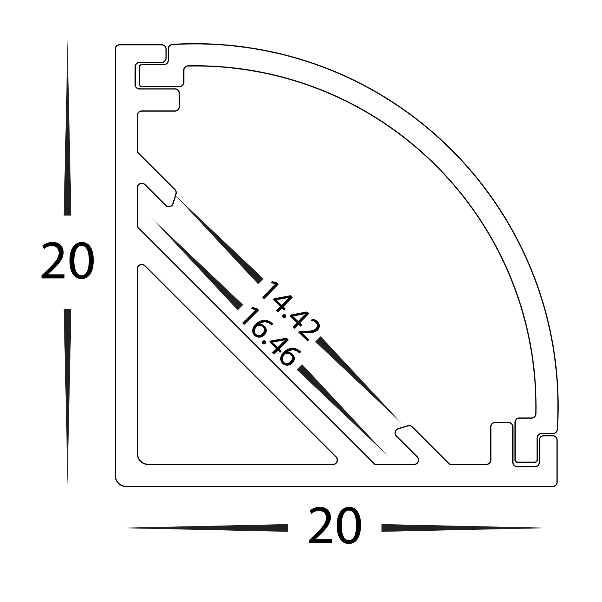 HV9691-2020 - Corner Aluminium Profile