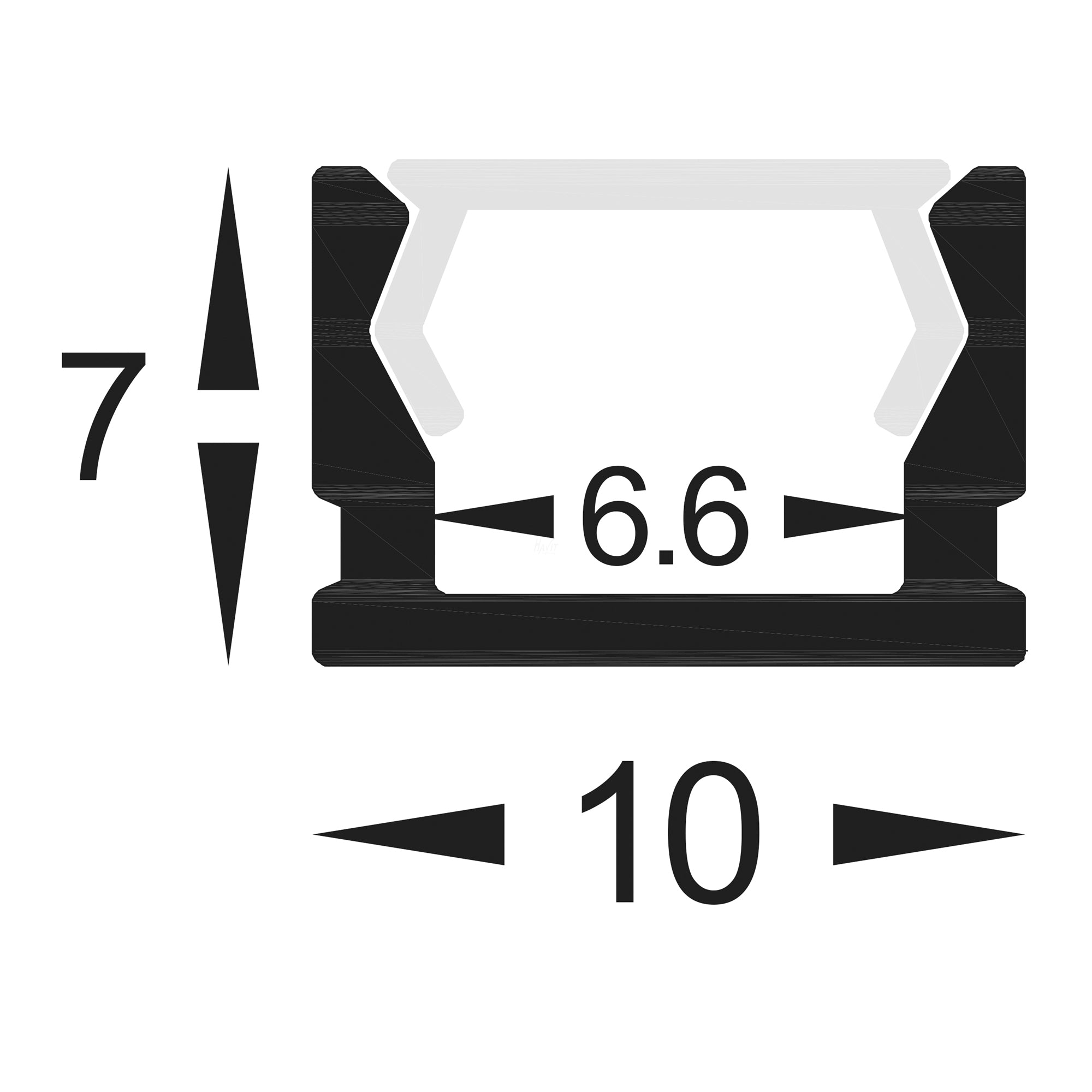 HV9693-1007 - Shallow Square Aluminium Profile