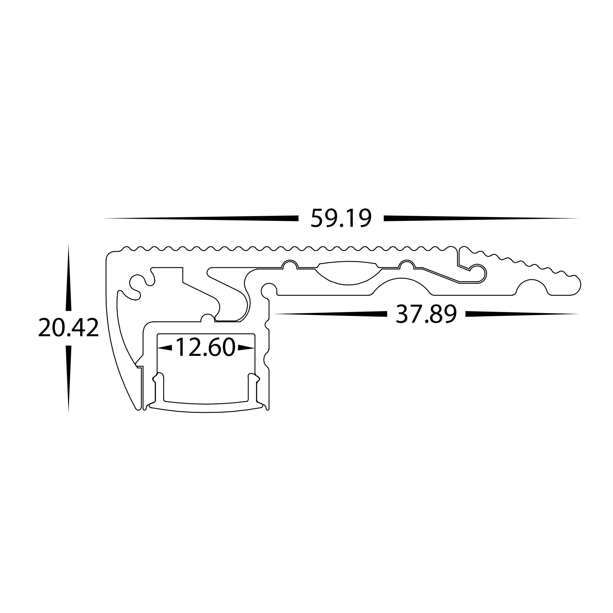 HV9698-6020 - Step Tread Aluminium Profile