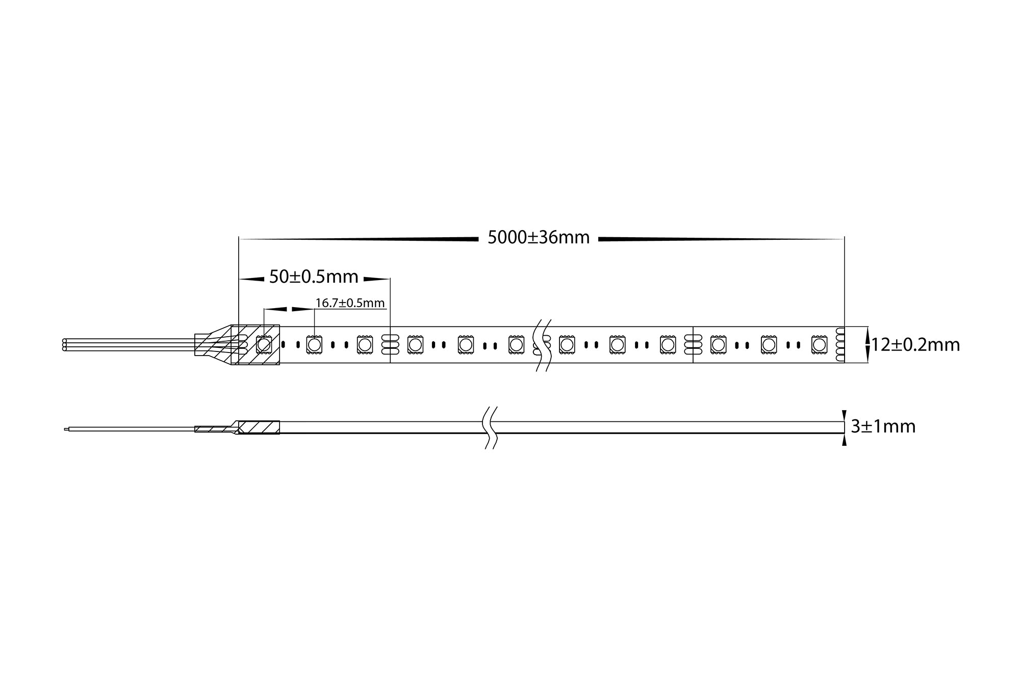 HV9750-IP54-60-CHRGB - 8w IP54 Chasing Mulicolour LED Strip