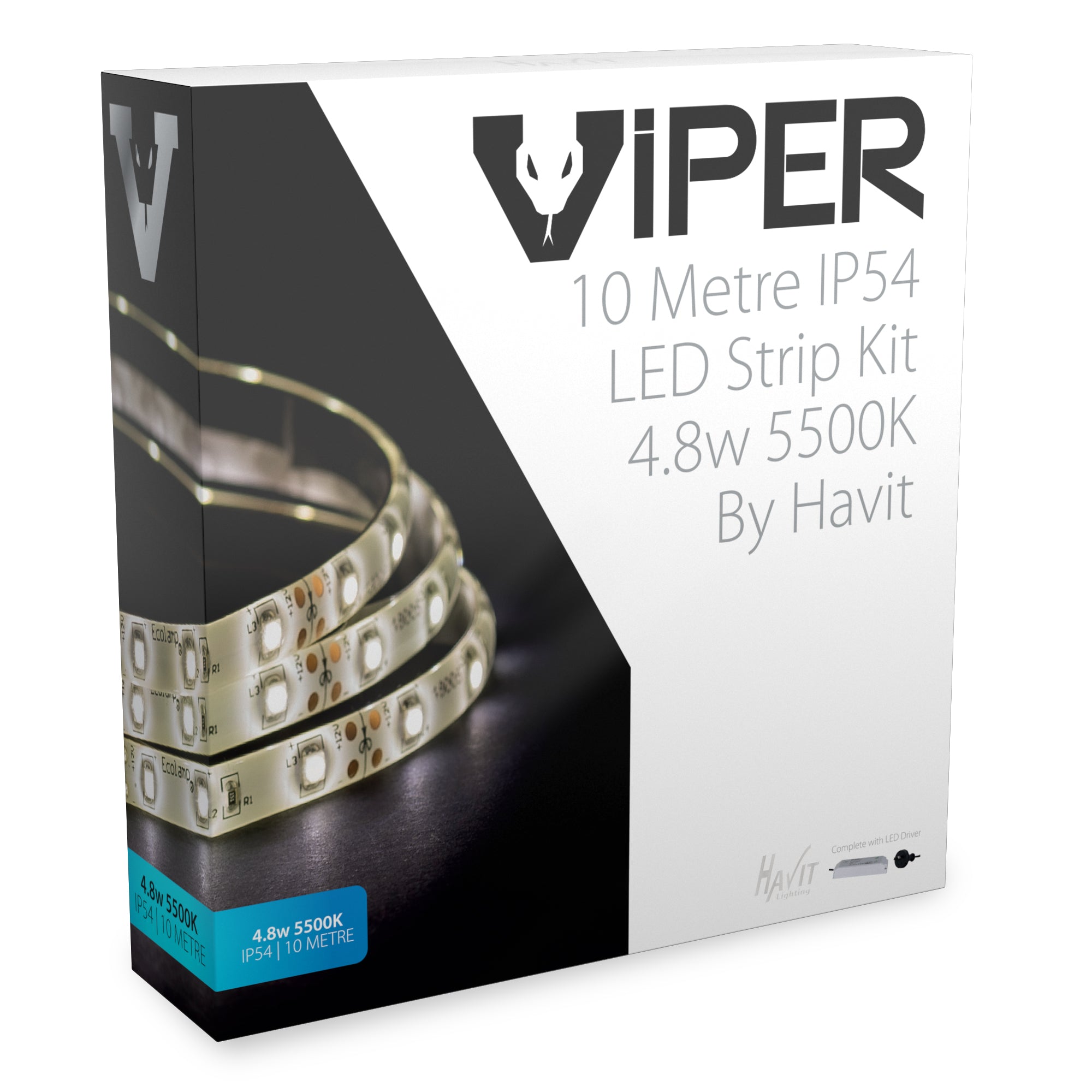 VPR9734IP54-60-10M - VIPER 4.8w 10m LED Strip kit 5500k
