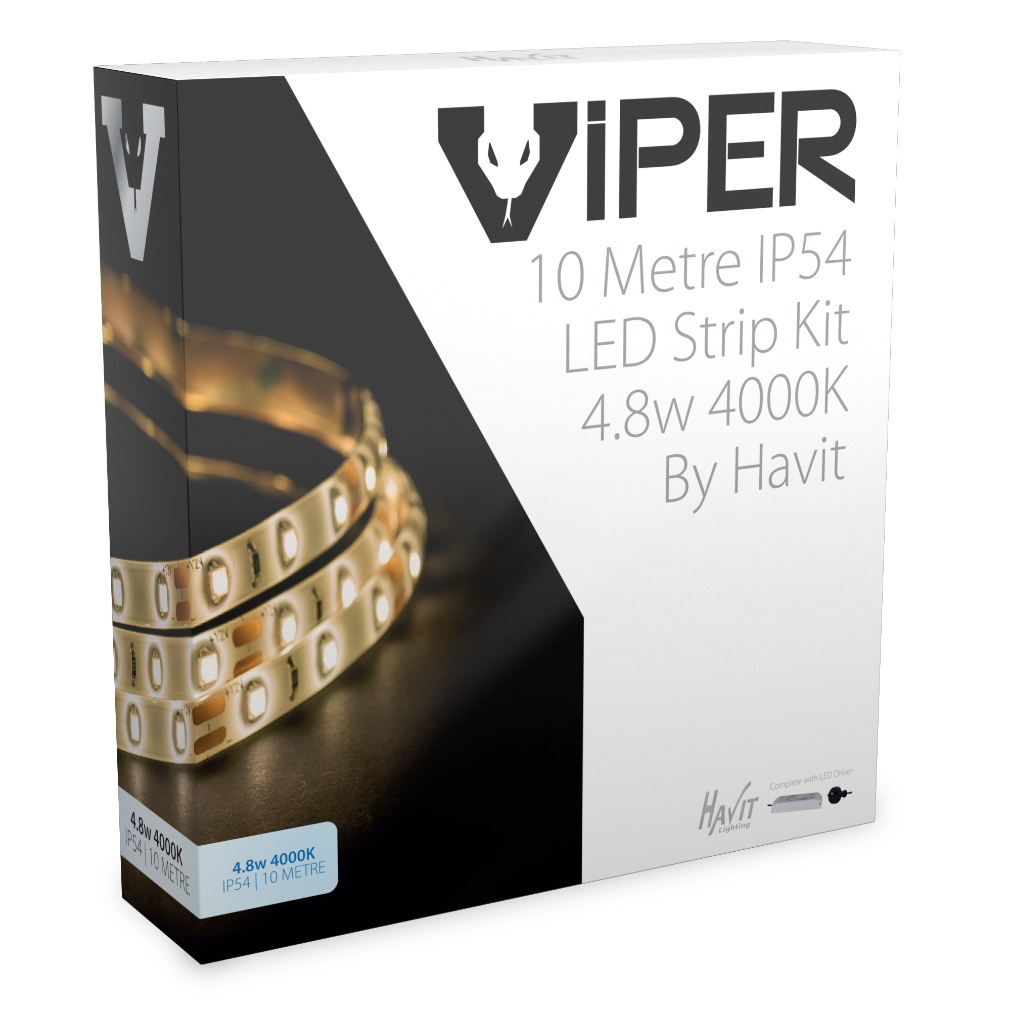 VPR9735IP54-60-10M - VIPER 4.8w 10m LED Strip kit 4000k