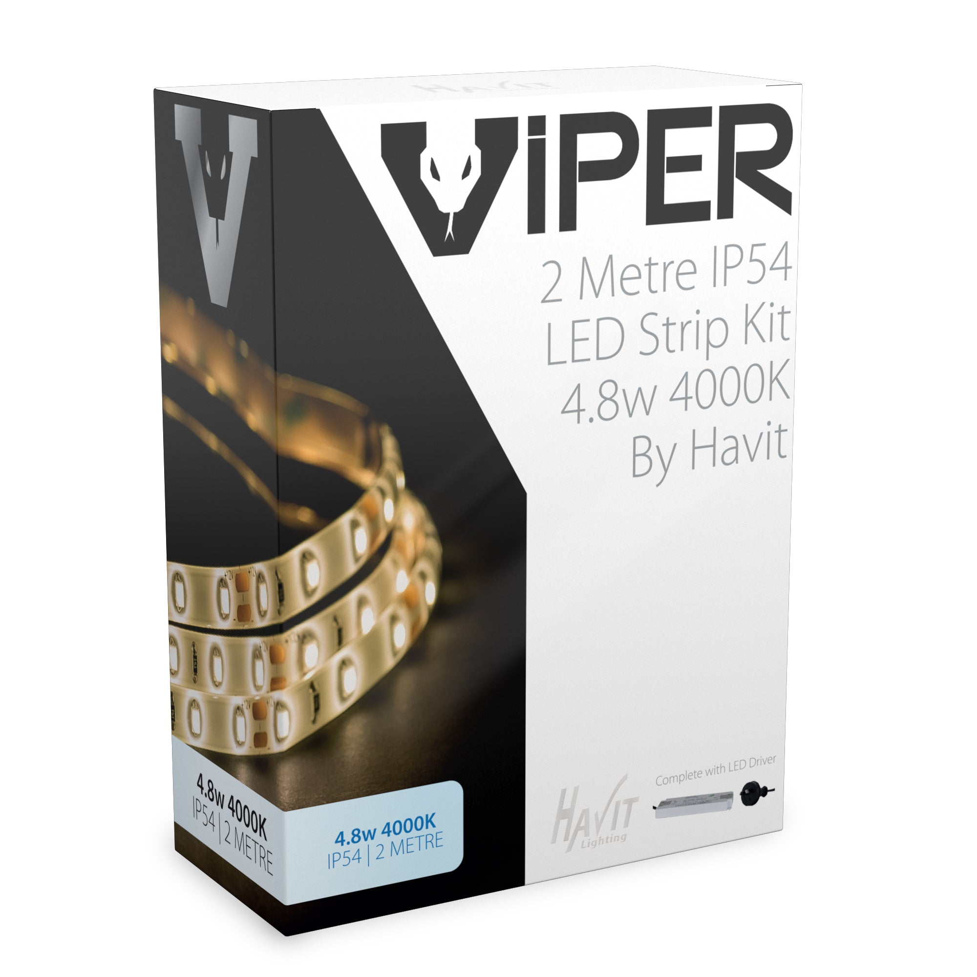 VPR9735IP54-60-2M - VIPER 4.8w 2m LED Strip kit 4000k