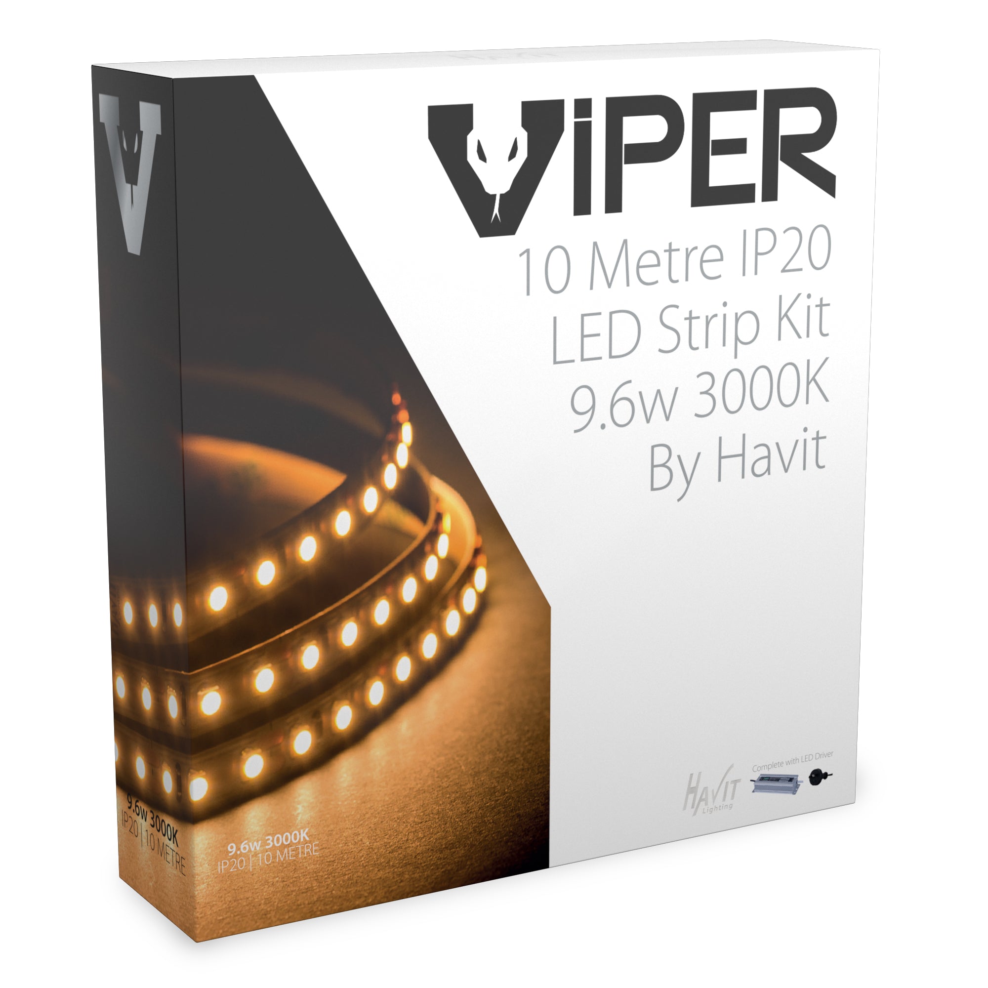 VPR9743IP20-120-10M - VIPER 9.6w 10m LED Strip kit 3000k