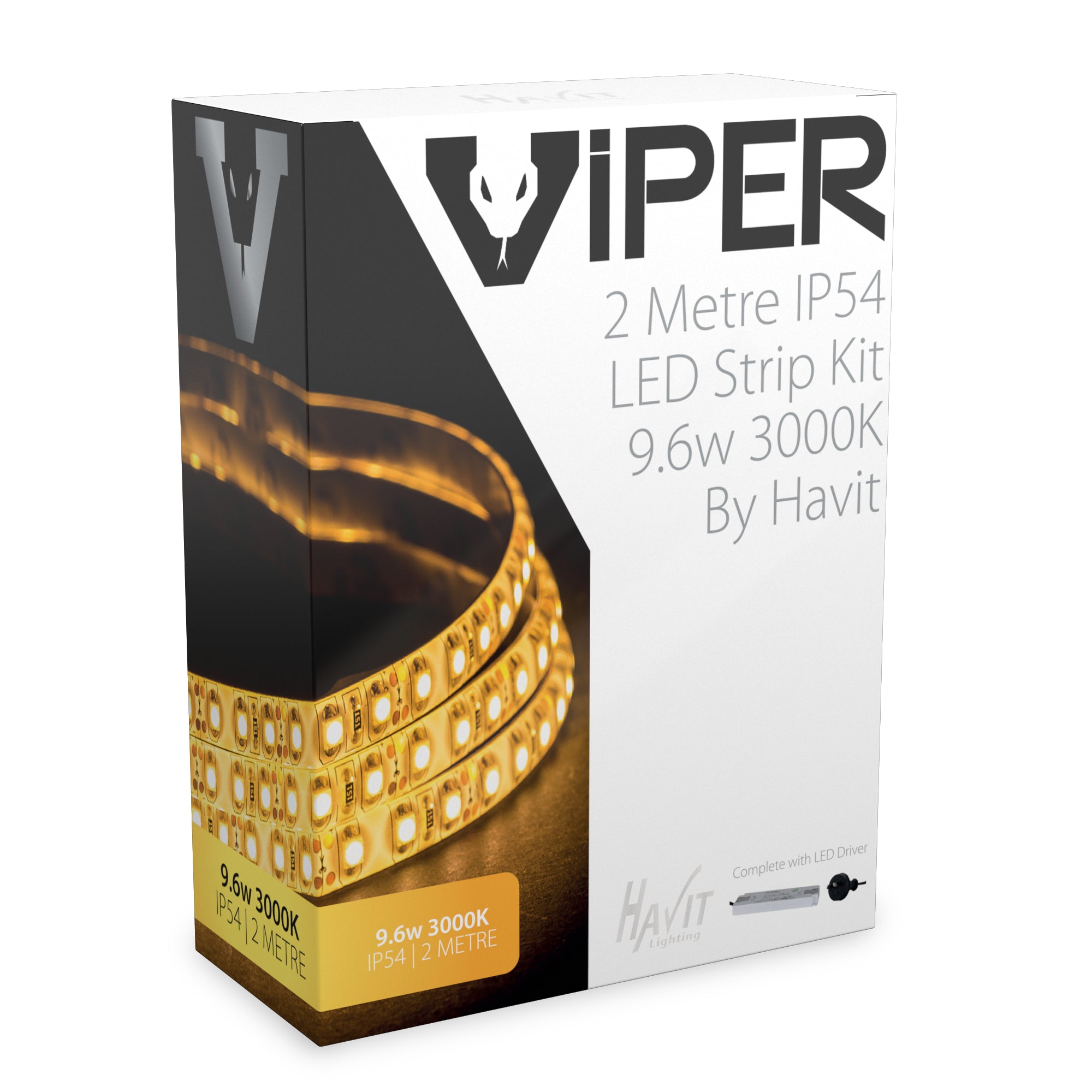 VPR9743IP54-120-2M  - VIPER 9.6w 2m LED Strip kit 3000k