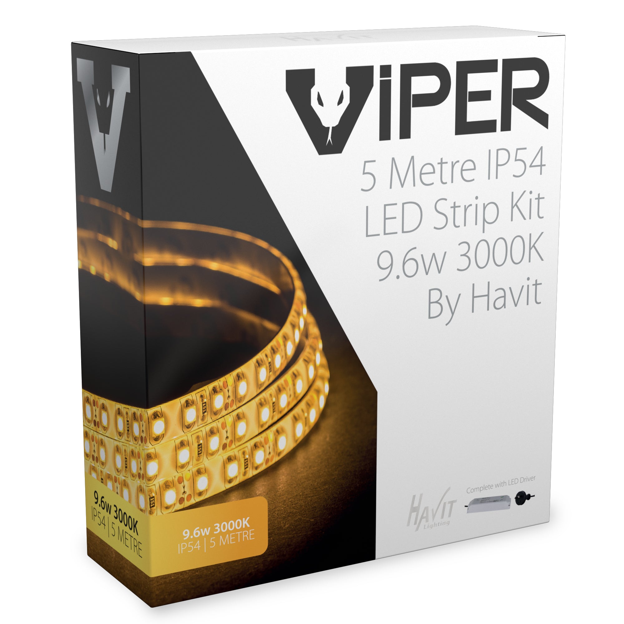 VPR9743IP54-120-5M - VIPER 9.6w 5m LED Strip kit 3000k