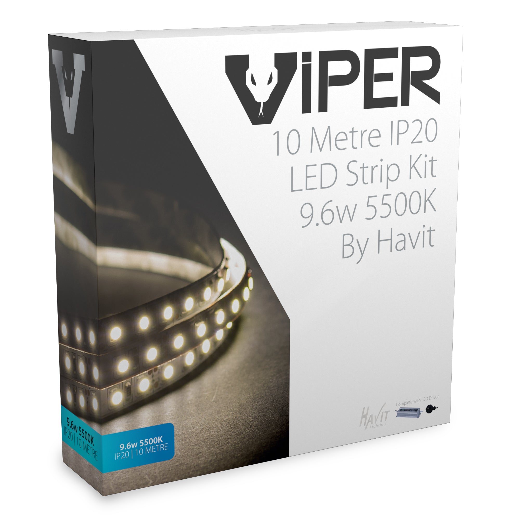 VPR9744IP20-120-10M - VIPER 9.6w 10m LED Strip kit 5500k