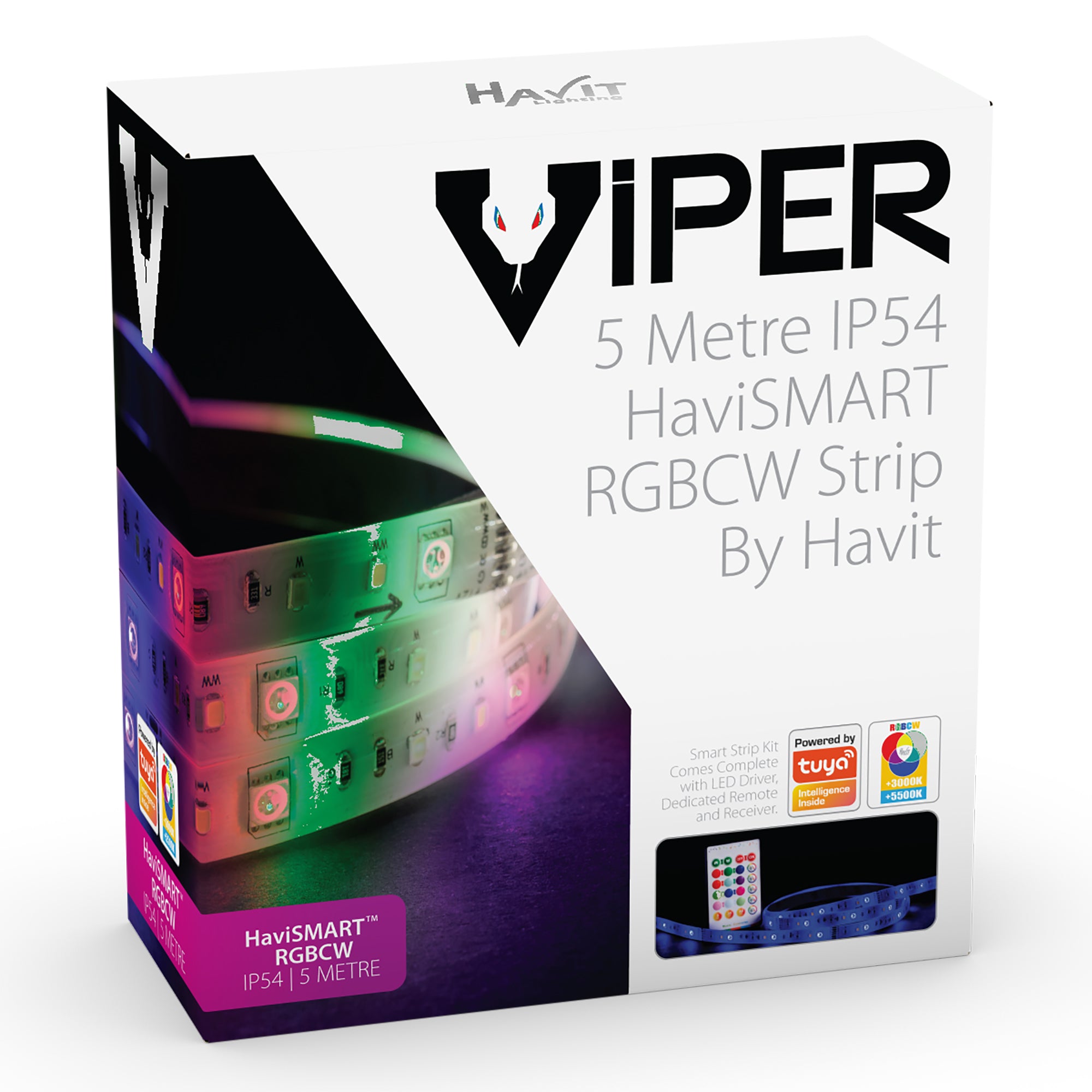 VPR9752IP54-72-5M - VIPER 7.2w 5m HaviSMART RGBCW LED Strip kit