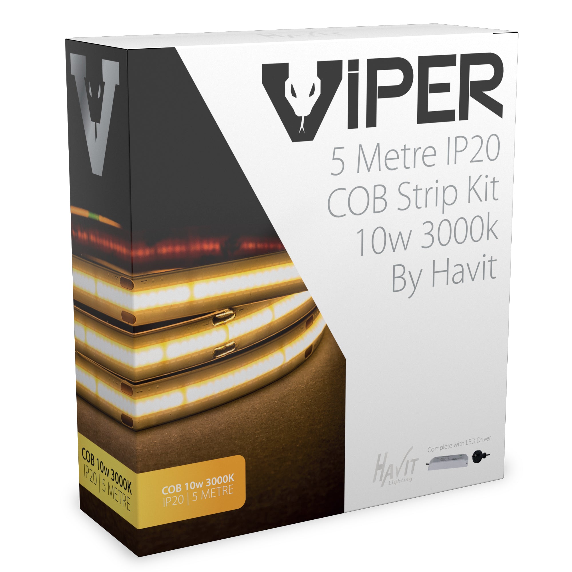 VPR9763IP20-512-5M - COB VIPER 10w 5m LED Strip kit 3000k