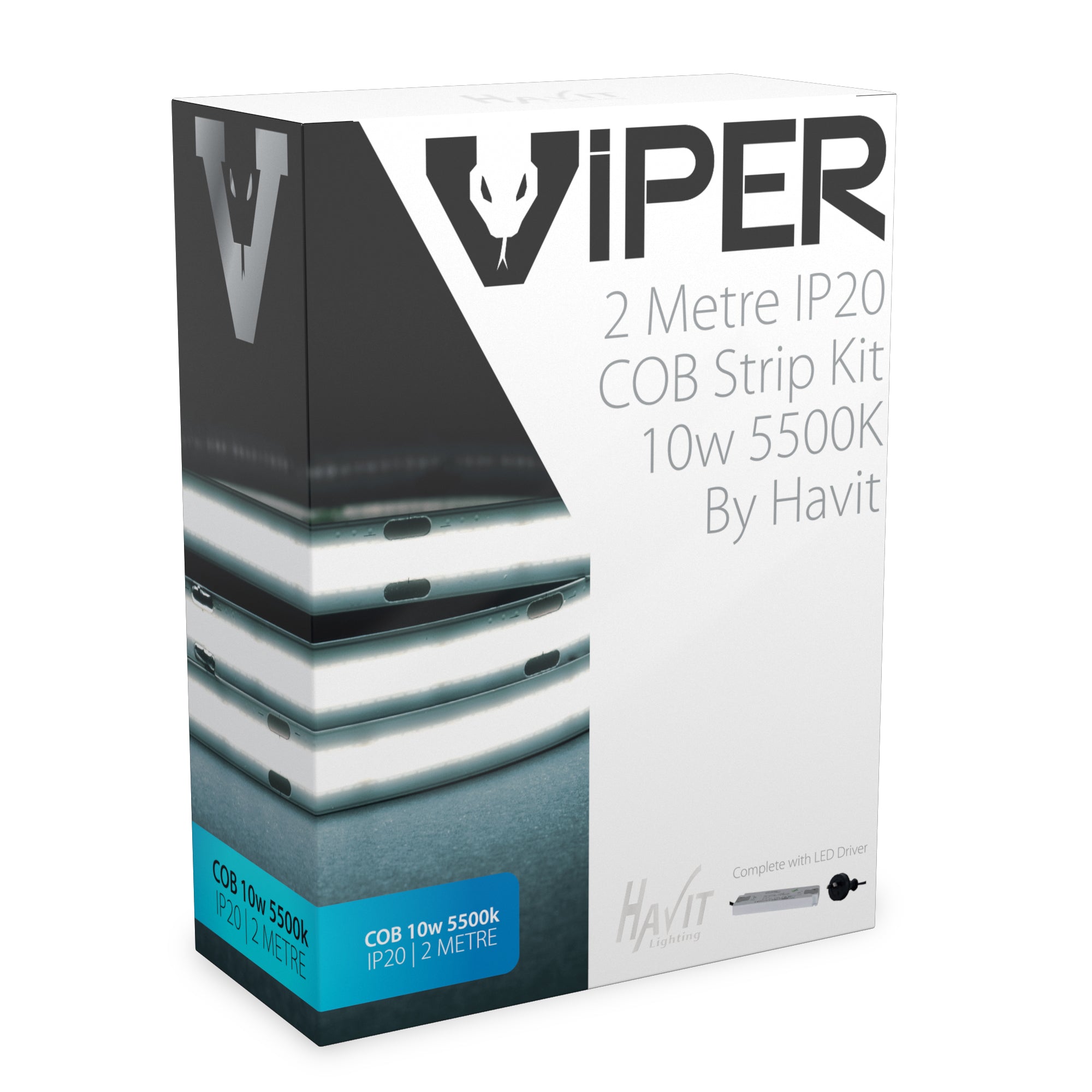 VPR9764IP20-512-2M - COB VIPER 10w 2m LED Strip kit 5500k