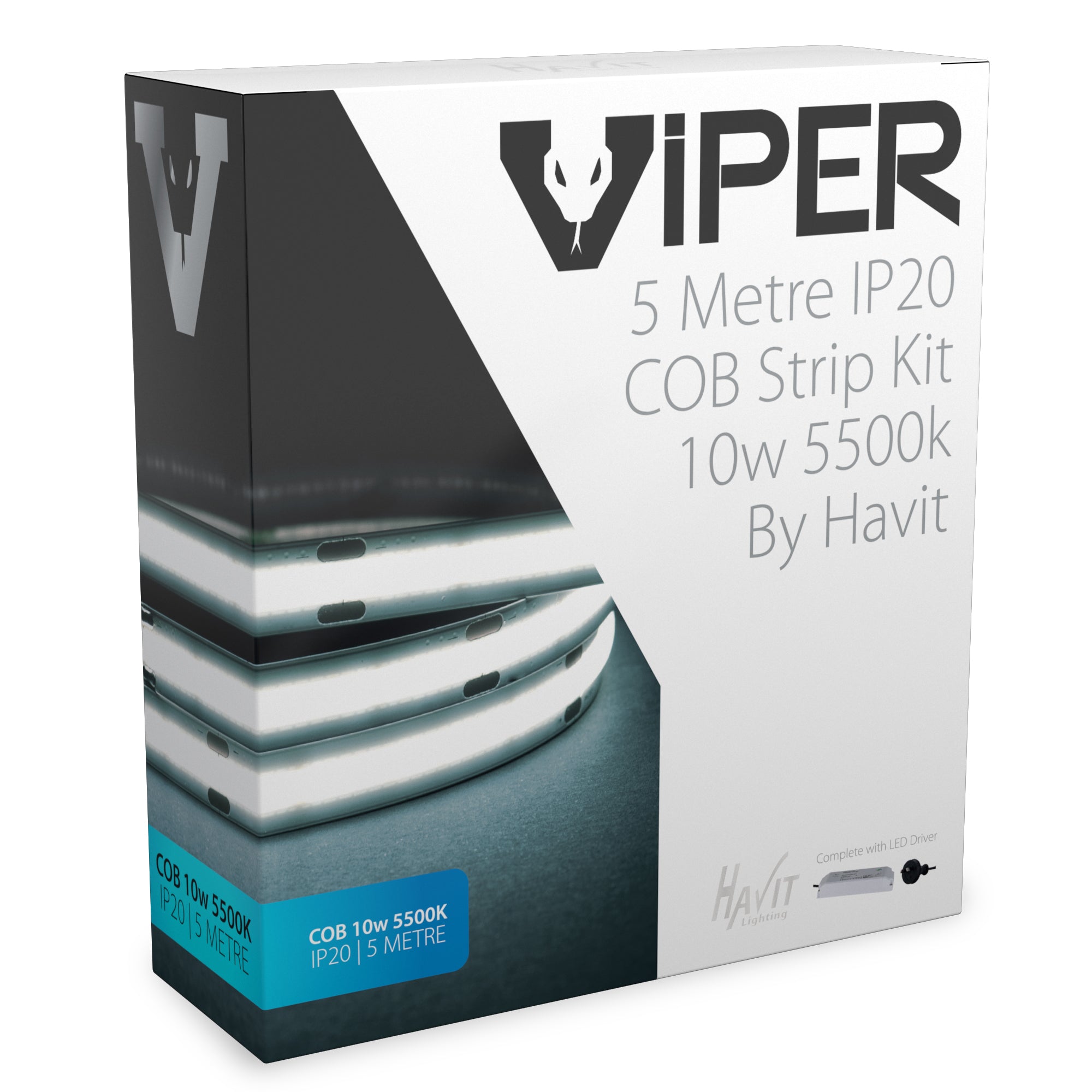 VPR9764IP20-512-5M - COB VIPER 10w 5m LED Strip kit 5500k