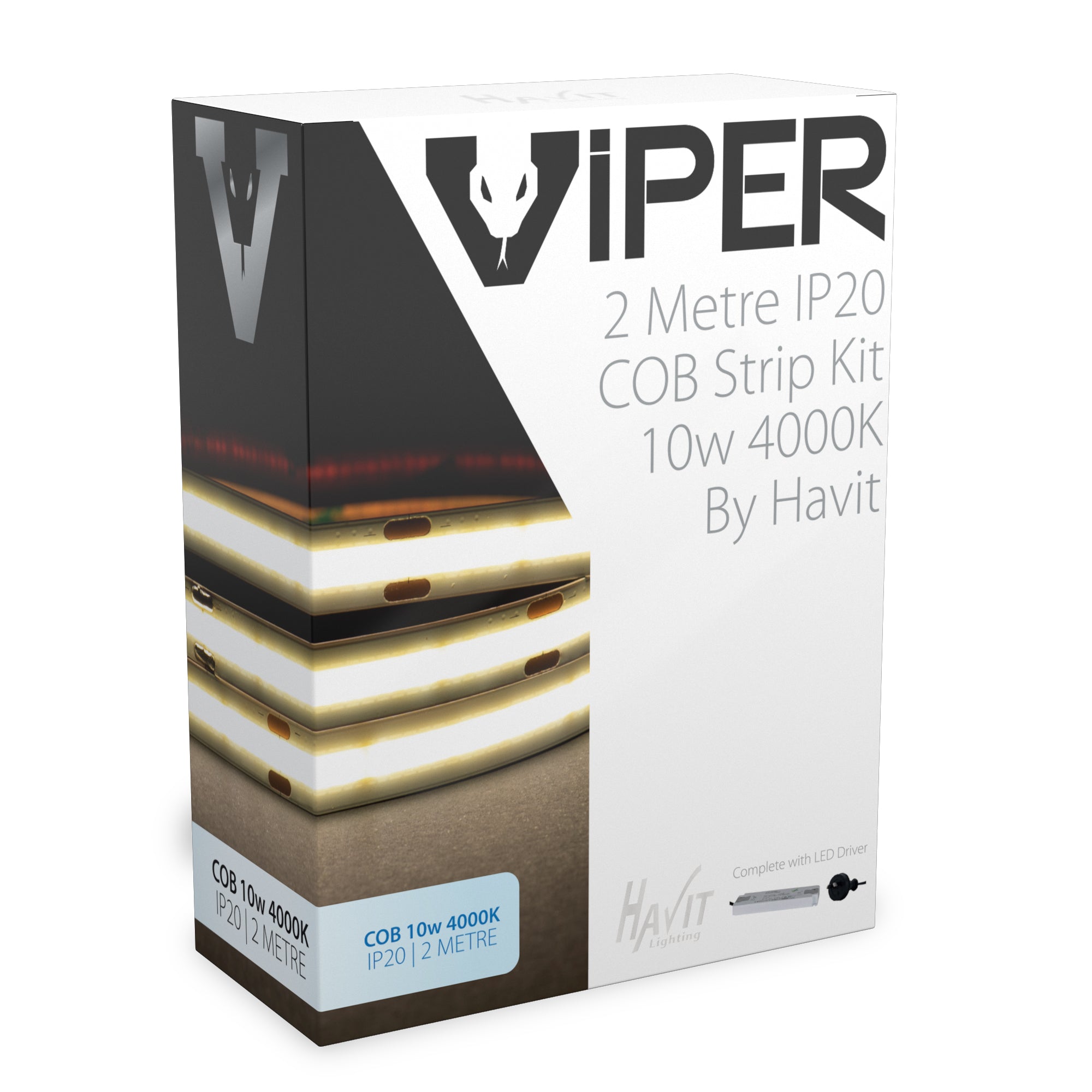 VPR9765IP20-512-2M - COB VIPER 10w 2m LED Strip kit 4000k