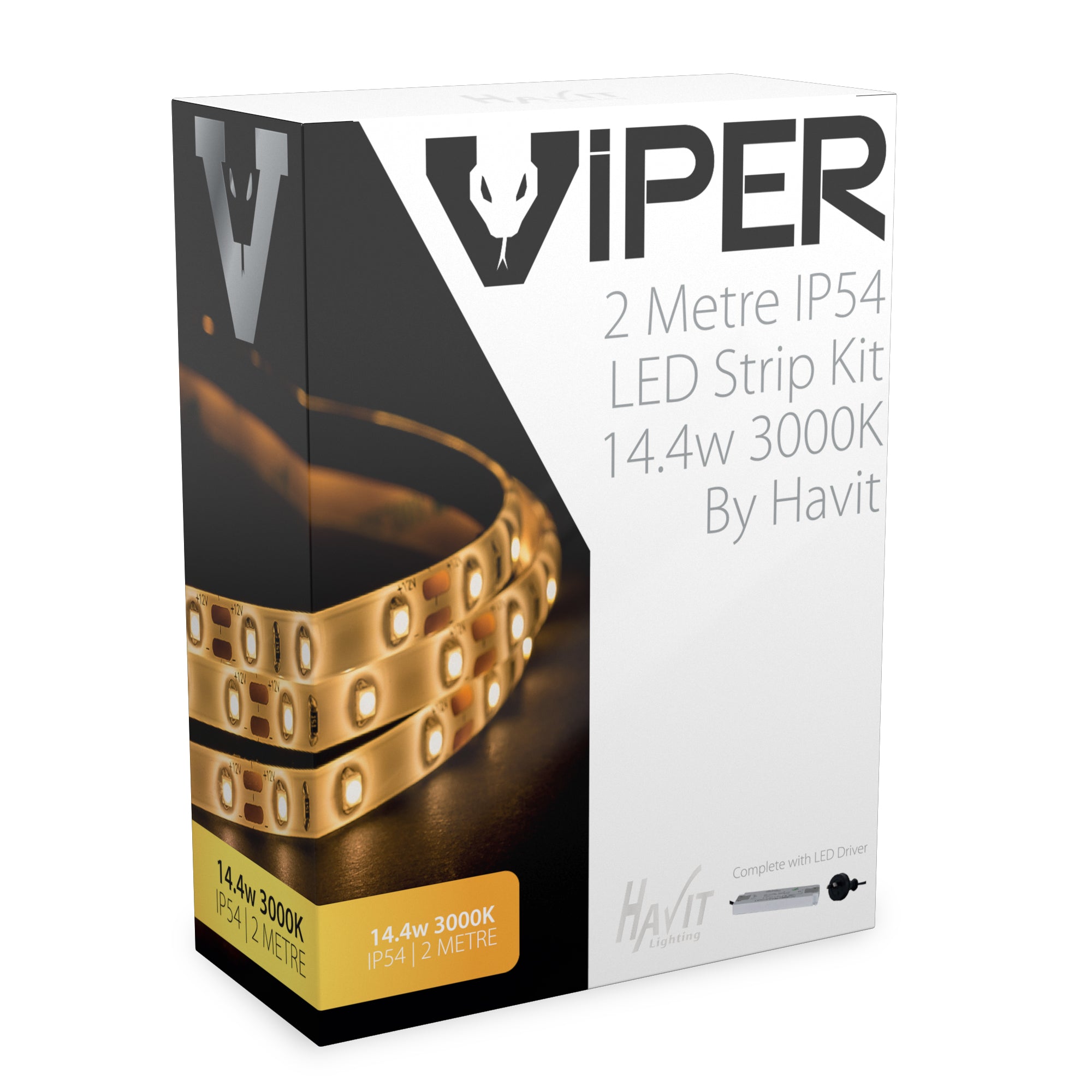 VPR9783IP54-60-2M - VIPER 14.4w 2m LED Strip kit 3000k